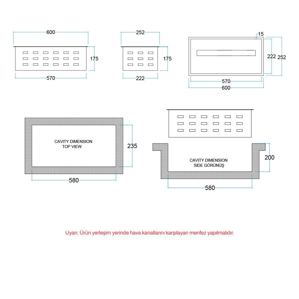 3D Elektrikli Şömine Flameline Vudlas Serisi-VD60 60cm