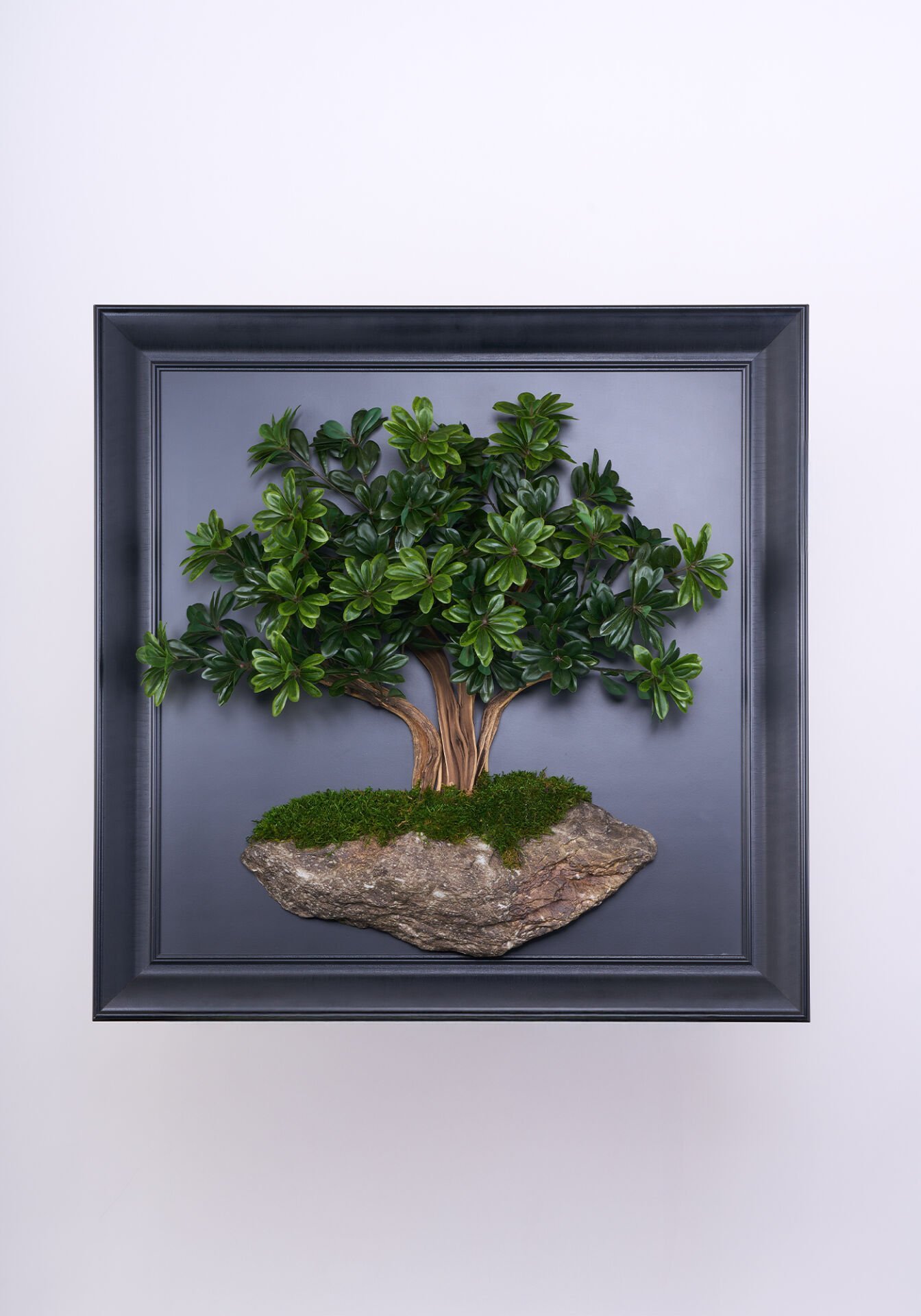 Doğal Ağaç Gövdeli Yapay Bonsai Tablo Kare 90 X 90 cm TB-1258