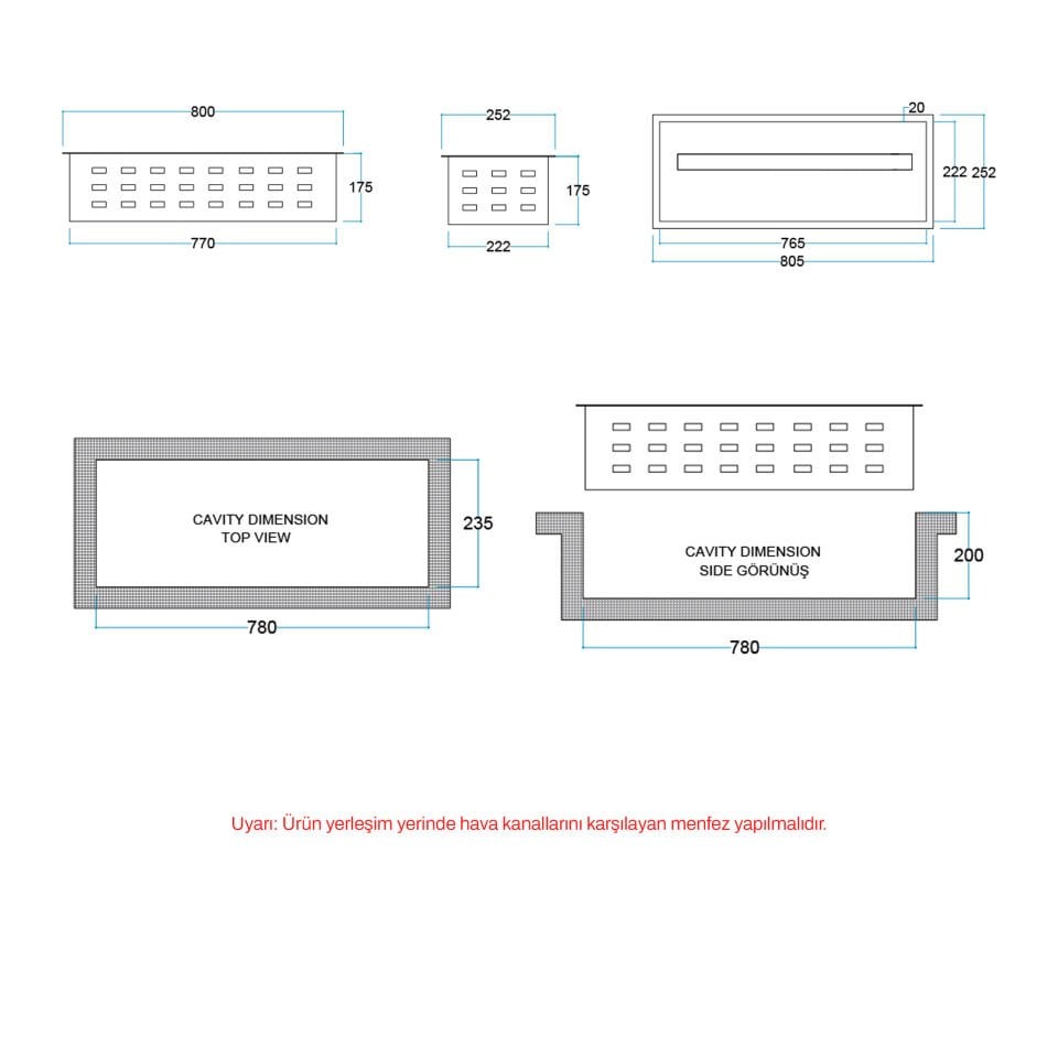 3D Elektrikli Şömine Flameline Vudlas Serisi-VD80 80cm