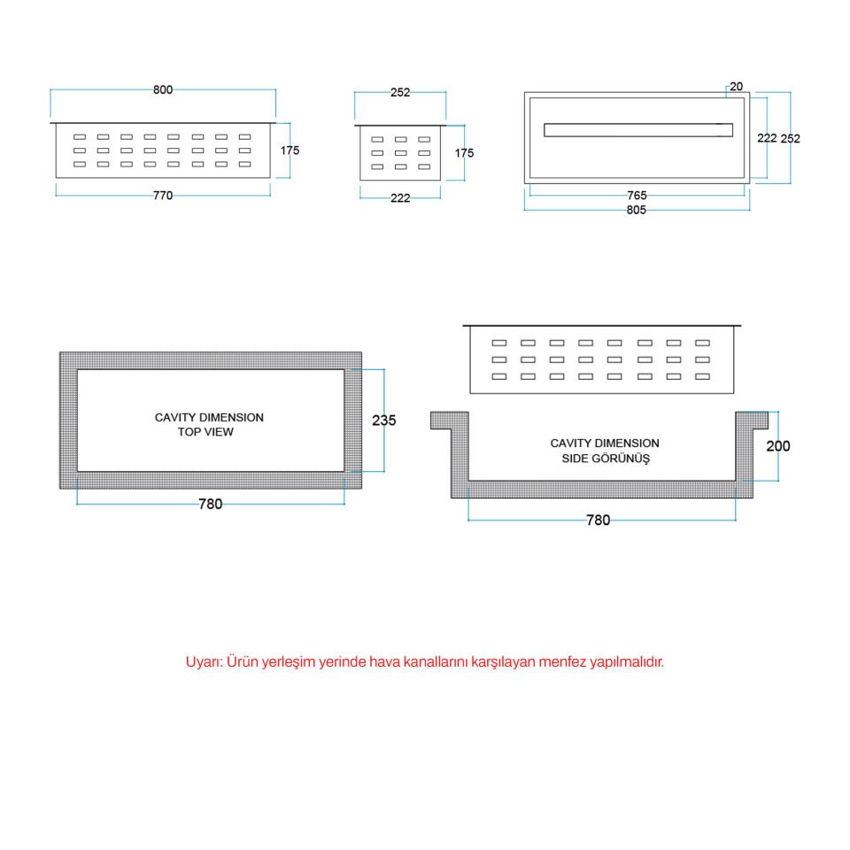 3D Elektrikli Şömine Flameline Vudlas Serisi-VD80 80cm