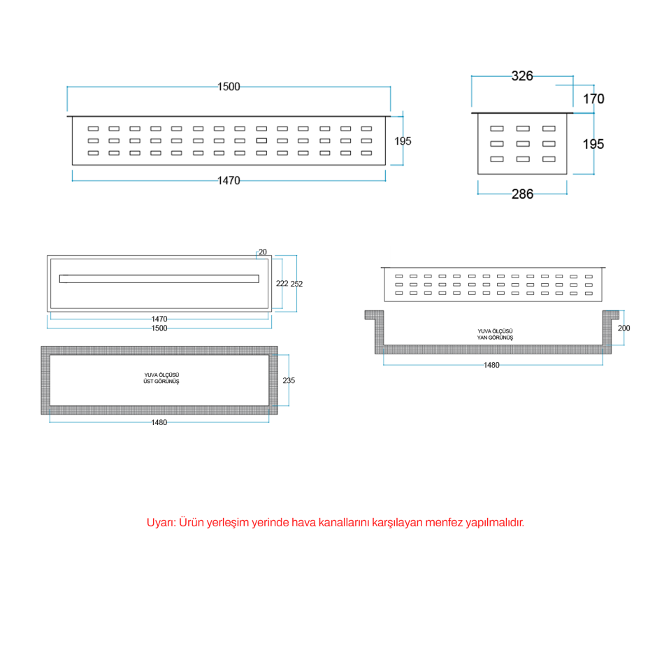3D Elektrikli Şömine Flameline Vudlas Serisi-VD150 150cm