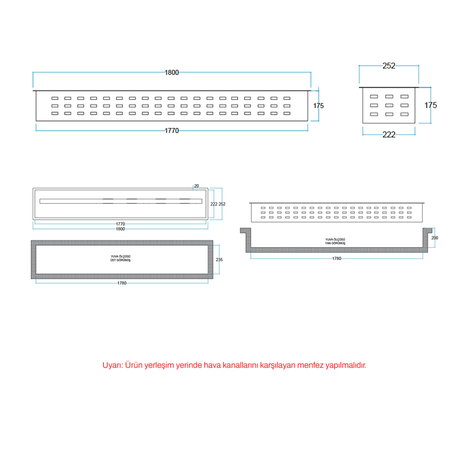 3D Elektrikli Şömine Flameline Vudlas Serisi-VD180 180cm