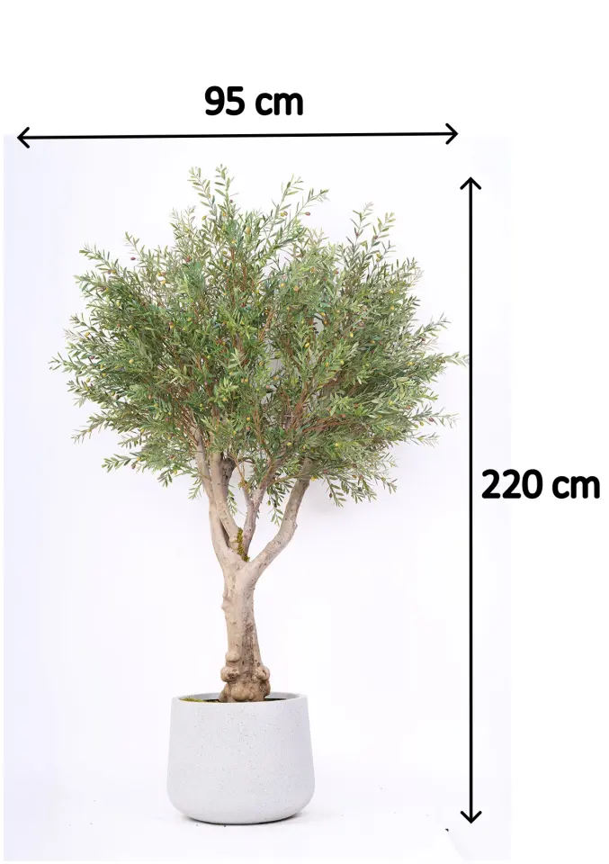 Doğal Gövde Yapay Zeytin UV Ağaç Saksılı 95 X 220 cm SZ2207-001