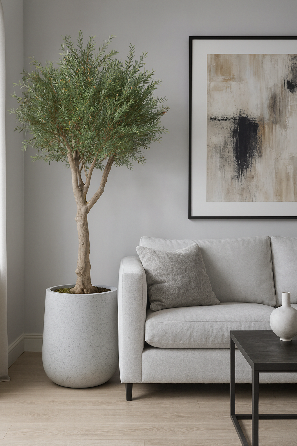 Doğal Gövde Yapay Zeytin Ağaç Saksılı 95 X 220 cm SZ2207-001