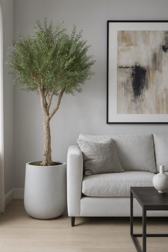 Doğal Gövde Yapay Zeytin Ağaç Saksılı 95 X 220 cm SZ2207-001