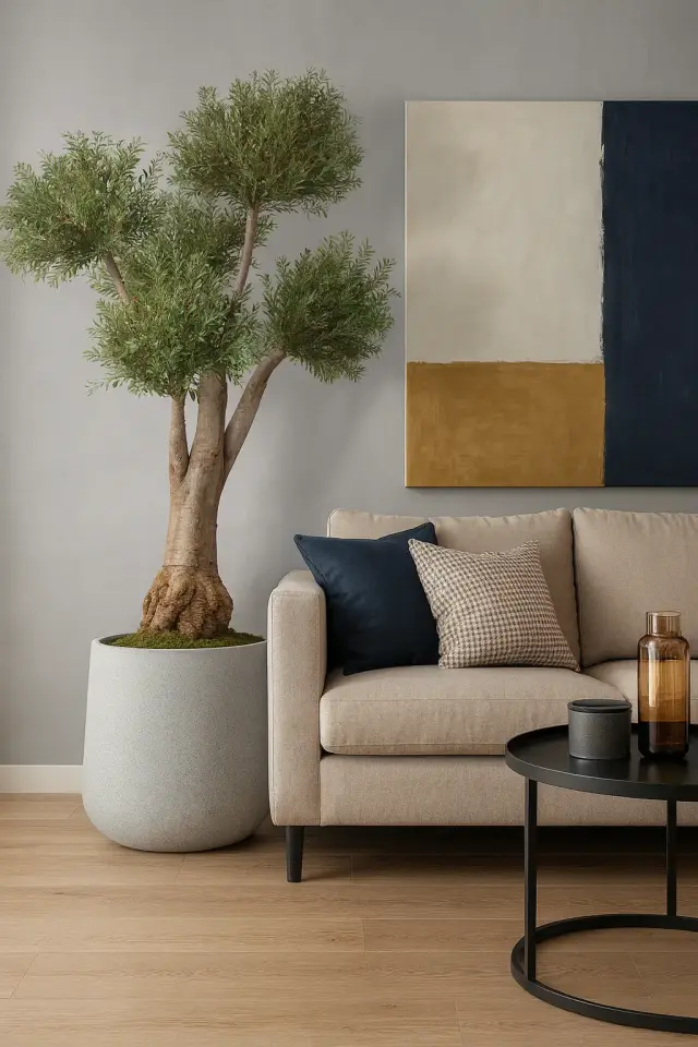 Doğal Gövde Yapay Zeytin UV Ağaç Saksılı 95 X 220 cm SZ2207-002