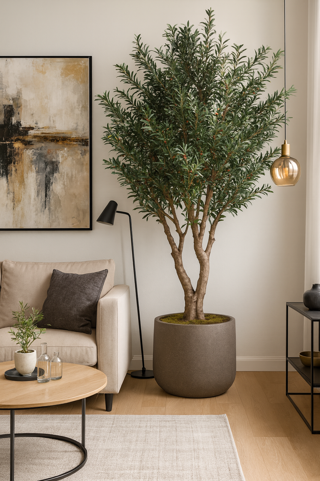Doğal Gövde Yapay Zeytin Ağaç Saksılı 94 X 230 cm SZ2170-025