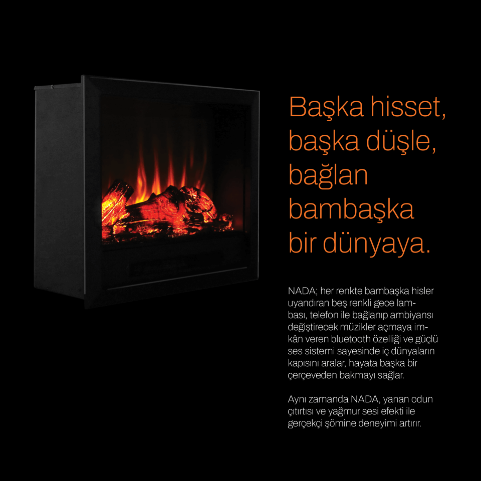 Flameline Elektrikli Şömine 2D Linear Serisi Nada  Krn70 70 cm