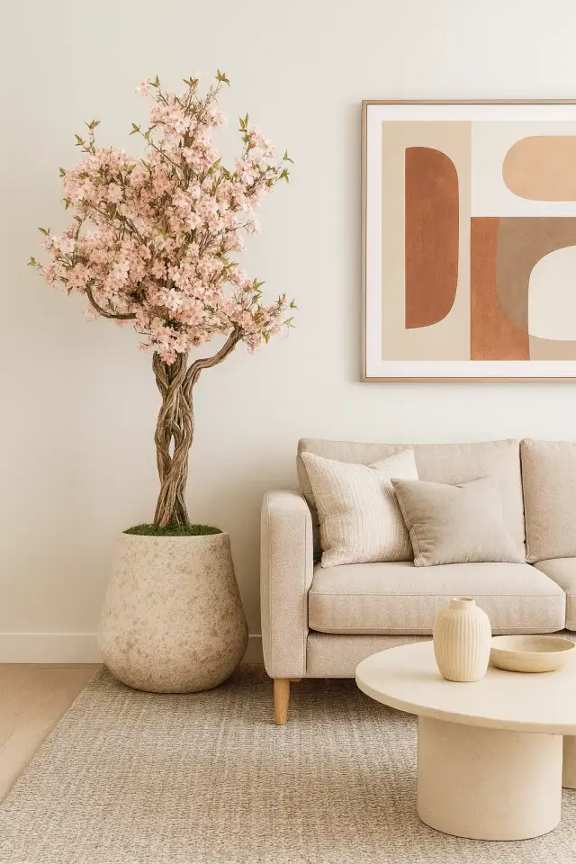 Doğal Ağaç Gövdeli Yapay Begonvil Ağaç Saksılı 95 X 180 cm SB7325-013