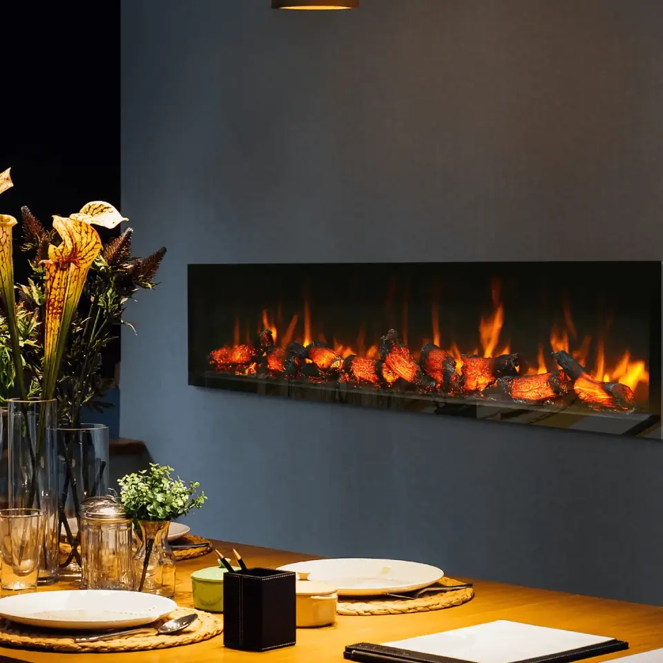 Flameline Elektrikli Şömine 2D Linear Serisi Gaze  Bcs130 130 cm