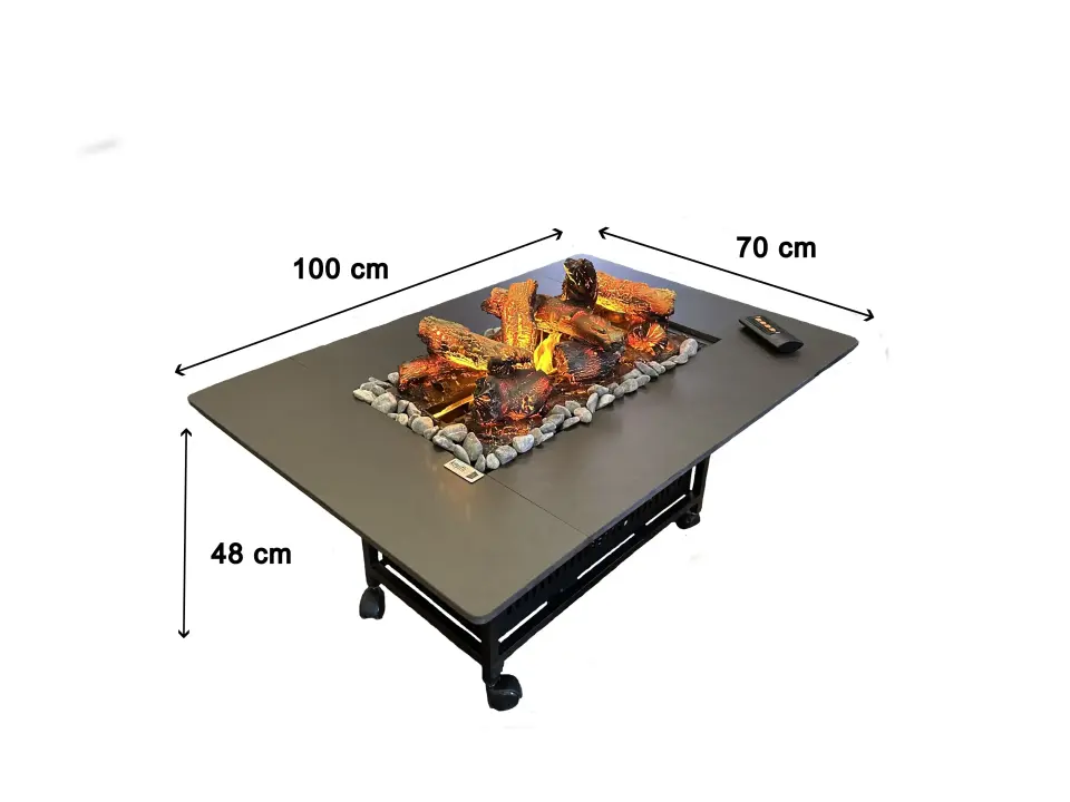 3D Isıtıcılı Elektrikli Şömine Vasko Table VPT60 100 cm