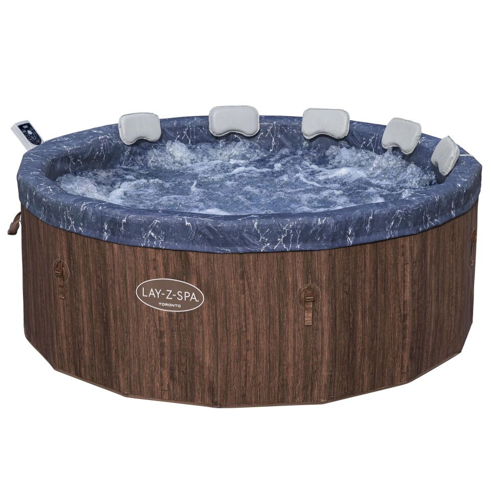 Lay-Z-Spa® Toronto Smart AirJet™ 6001W Enerji Tasarruflu Şişme Spa Havuzu, Mobil Uygulama Kontrollü, 5-7 kişilik