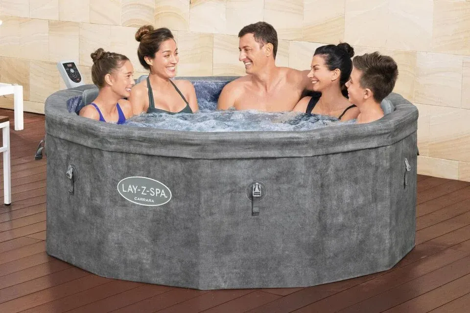 Lay-Z-Spa® Carrara Smart AirJet™ 6001V Enerji Tasarruflu Şişme Spa Havuzu, Mobil Uygulama Kontrollü, 4-6 kişilik 170 X 65 cm