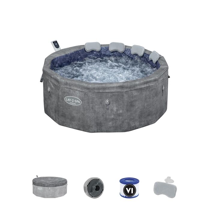 Lay-Z-Spa® Carrara Smart AirJet™ 6001V Enerji Tasarruflu Şişme Spa Havuzu, Mobil Uygulama Kontrollü, 4-6 kişilik 170 X 65 cm