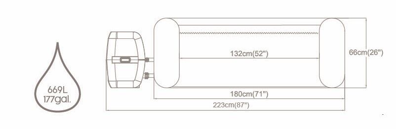 Lay-Z-Spa® Miami AirJet™ 6001C Enerji Tasarruflu Şişme Spa Havuzu, 2-4 kişilik 180 X 66 cm