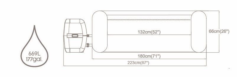 Lay-Z-Spa® Miami AirJet™ 6001C Enerji Tasarruflu Şişme Spa Havuzu, 2-4 kişilik 180 X 66 cm