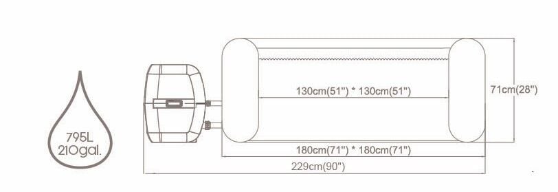 Lay-Z-Spa® Cabo Smart HydroJet™ 6001R Enerji Tasarruflu Şişme Spa Havuzu, Mobil Uygulama Kontrollü, 4-6 kişilik 180 X 180 X 71 cm