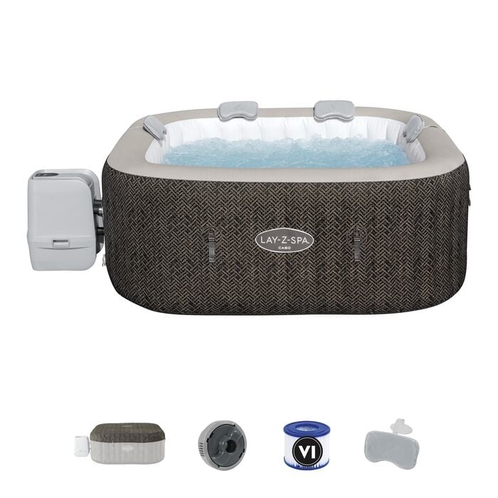 Lay-Z-Spa® Cabo Smart HydroJet™ 6001R Enerji Tasarruflu Şişme Spa Havuzu, Mobil Uygulama Kontrollü, 4-6 kişilik 180 X 180 X 71 cm