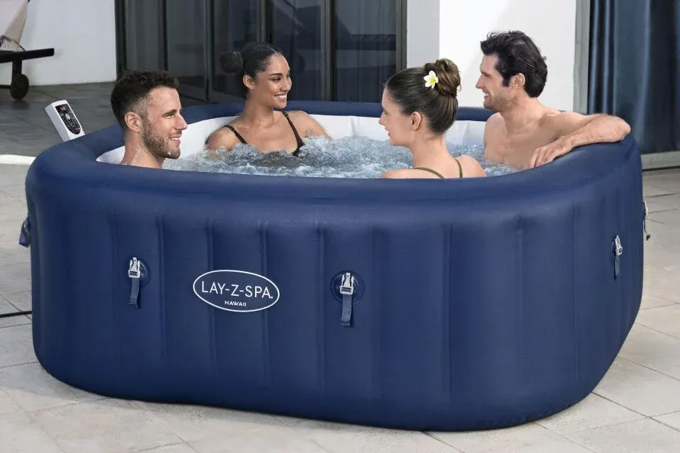 Lay-Z-Spa® Hawaii Smart AirJet™ 6001H Enerji Tasarruflu Şişme Spa Havuzu, Mobil Uygulama Kontrollü, 4-6 kişilik 180 X 180 X 71 cm