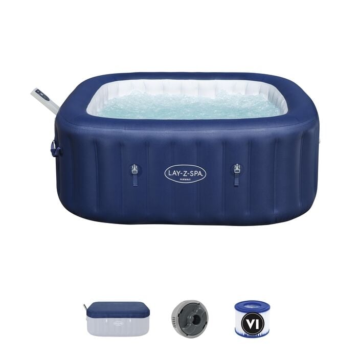 Lay-Z-Spa® Hawaii Smart AirJet™ 6001H Enerji Tasarruflu Şişme Spa Havuzu, Mobil Uygulama Kontrollü, 4-6 kişilik 180 X 180 X 71 cm