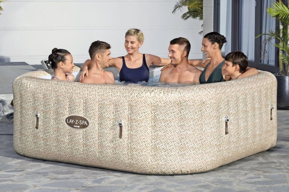 Lay-Z-Spa® Rome Smart AirJet™  6001M Enerji Tasarruflu Şişme Spa Havuzu, Mobil Uygulama Kontrollü, 5-7 kişilik 201 X 201 X 71 cm