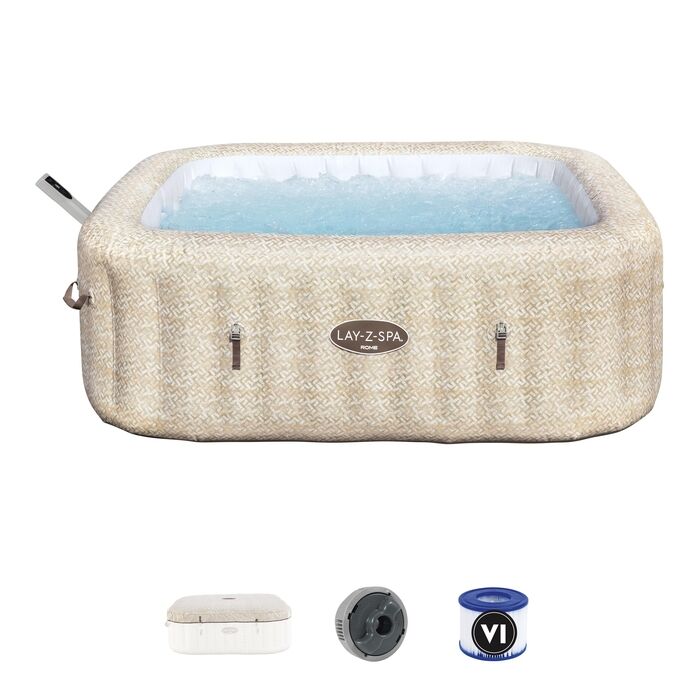 Lay-Z-Spa® Rome Smart AirJet™  6001M Enerji Tasarruflu Şişme Spa Havuzu, Mobil Uygulama Kontrollü, 5-7 kişilik 201 X 201 X 71 cm
