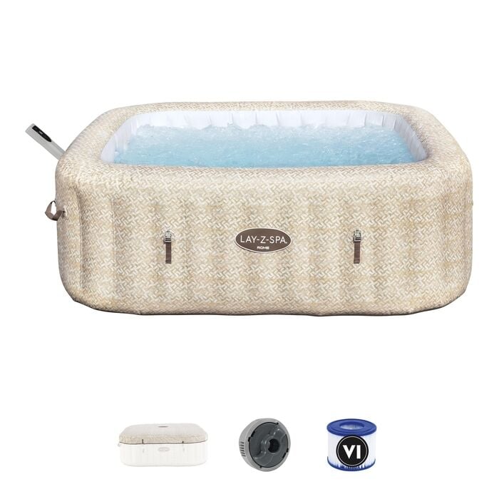 Lay-Z-Spa® Rome Smart AirJet™  6001M Enerji Tasarruflu Şişme Spa Havuzu, Mobil Uygulama Kontrollü, 5-7 kişilik 201 X 201 X 71 cm