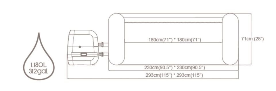 Lay-Z-Spa® 6001Q San Francisco Smart HydroJet Pro™ Enerji Tasarruflu Şişme Spa Havuzu, Mobil Uygulama Kontrollü, 5-7 kişilik 230 X 230 X 71 cm