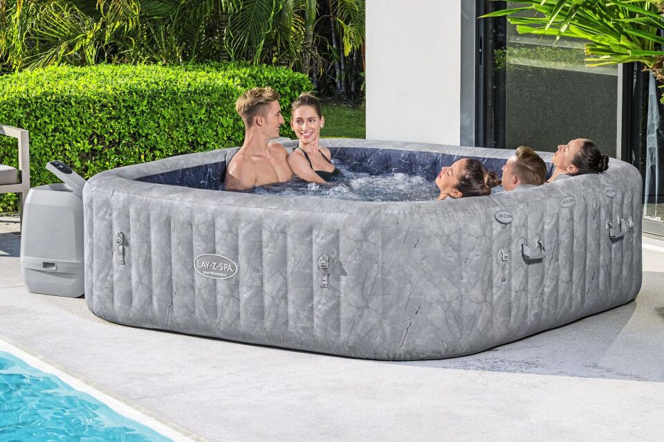 Lay-Z-Spa® 6001Q San Francisco Smart HydroJet Pro™ Enerji Tasarruflu Şişme Spa Havuzu, Mobil Uygulama Kontrollü, 5-7 kişilik