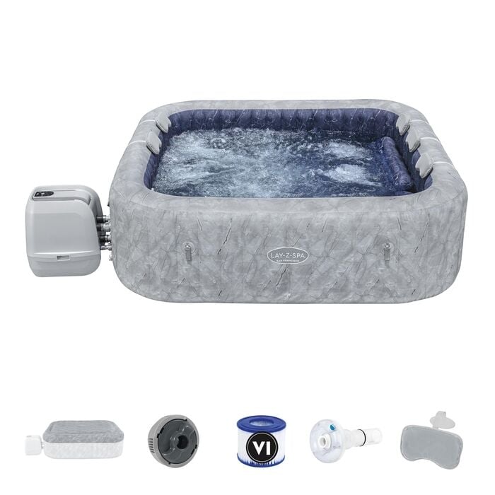 Lay-Z-Spa® 6001Q San Francisco Smart HydroJet Pro™ Enerji Tasarruflu Şişme Spa Havuzu, Mobil Uygulama Kontrollü, 5-7 kişilik 230 X 230 X 71 cm