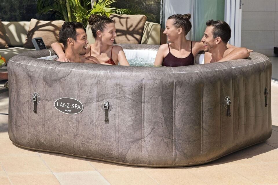 Lay-Z-Spa® 6001K Rome Smart AirJet™ Enerji Tasarruflu Şişme Spa Havuzu, Mobil Uygulama Kontrollü, 4-6 kişilik 180 X 180 X 71 cm