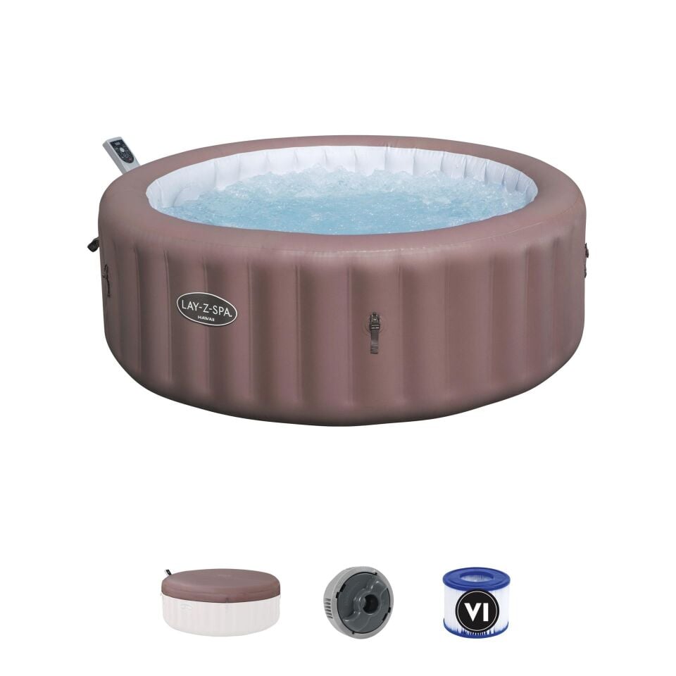 Lay-Z-Spa® 6001G  Hawaii Smart AirJet™ Enerji Tasarruflu Şişme Spa Havuzu, Mobil Uygulama Kontrollü, 4-6 kişilik