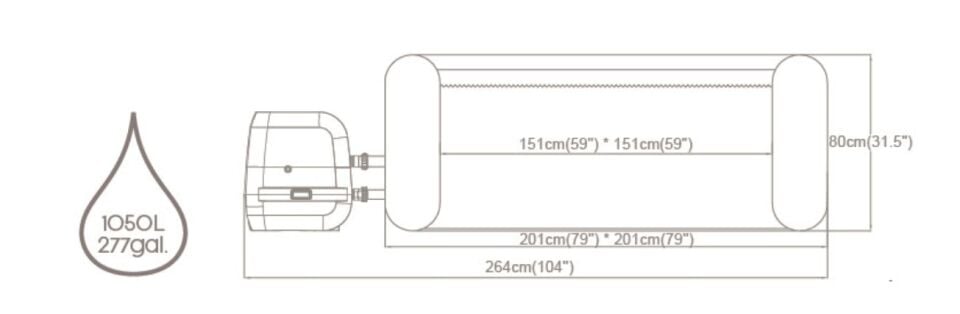Lay-Z-Spa® Maldives Smart HydroJet Pro™ 6001U Enerji Tasarruflu Şişme Spa Havuzu, Mobil Uygulama Kontrollü, 5-7 kişilik 201 X 201 X 80 cm