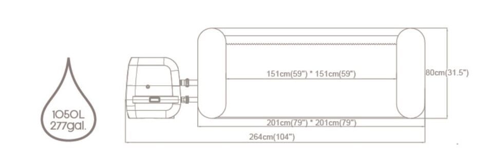 Lay-Z-Spa® Maldives Smart HydroJet Pro™ 6001U Enerji Tasarruflu Şişme Spa Havuzu, Mobil Uygulama Kontrollü, 5-7 kişilik 201 X 201 X 80 cm