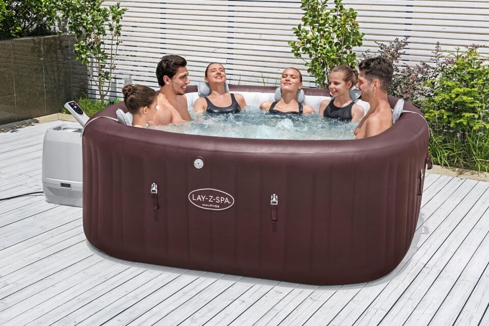 Lay-Z-Spa® Maldives Smart HydroJet Pro™ 6001U Enerji Tasarruflu Şişme Spa Havuzu, Mobil Uygulama Kontrollü, 5-7 kişilik 201 X 201 X 80 cm