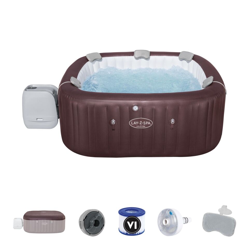 Lay-Z-Spa® Maldives Smart HydroJet Pro™ 6001U Enerji Tasarruflu Şişme Spa Havuzu, Mobil Uygulama Kontrollü, 5-7 kişilik 201 X 201 X 80 cm