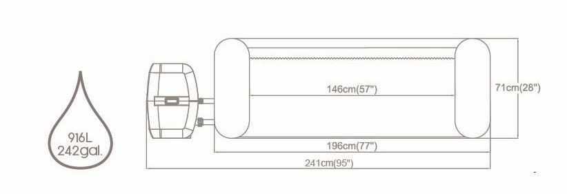 Lay-Z-Spa® Dominica Smart HydroJet™ 6001S Enerji Tasarruflu Şişme Spa Havuzu, Mobil Uygulama Kontrollü, 4-6 kişilik 196 X 71 cm