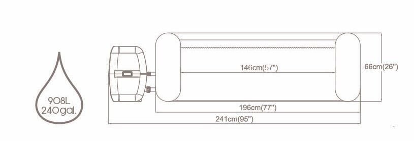 Lay-Z-Spa® Miami AirJet™ 6001D Enerji Tasarruflu Şişme Spa Havuzu,4-6 kişilik 196 X 66 cm