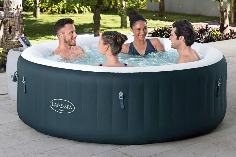 Lay-Z-Spa® Miami AirJet™ 6001D Enerji Tasarruflu Şişme Spa Havuzu,4-6 kişilik 196 X 66 cm