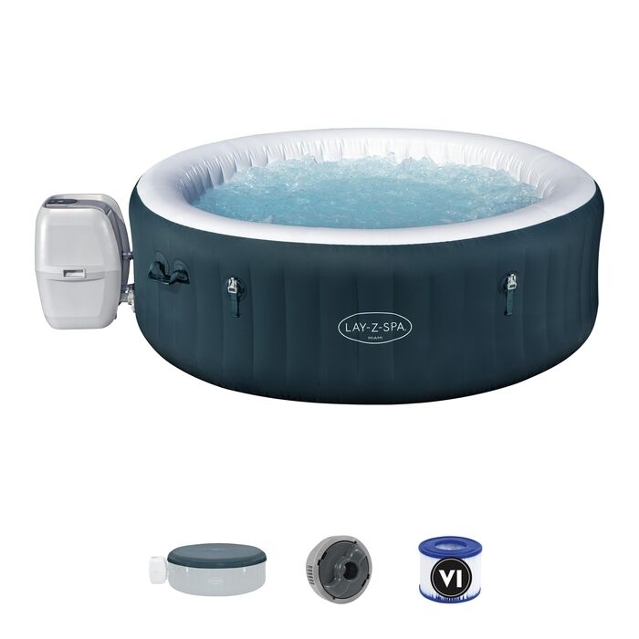 Lay-Z-Spa® Miami AirJet™ 6001D Enerji Tasarruflu Şişme Spa Havuzu,4-6 kişilik 196 X 66 cm