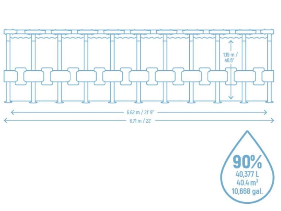 Bestway® APX 365™ 561JZ Çember Prefabrik Havuz Seti 6,71 m x 1,32 m