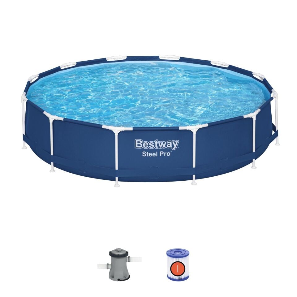 Bestway® 56681 Steel Pro™ Prefabrik Yerüstü Çember Havuz Seti 3,66 m x 76 cm