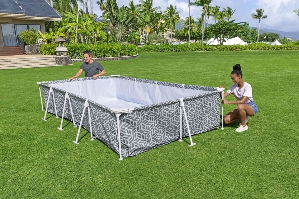 Bestway® 561FV Steel Pro® Dikdörtgen Prefabrik Yer Üstü Havuz Seti 3,66 m x 2,01 m x 66 cm