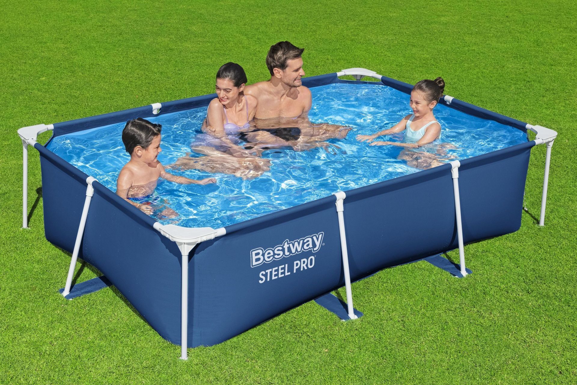 Bestway® 56403 Steel Pro™ Yer Üstü Prefabrik Dikdörtgen Havuz 2,59 m x 1,70 m x 61 cm