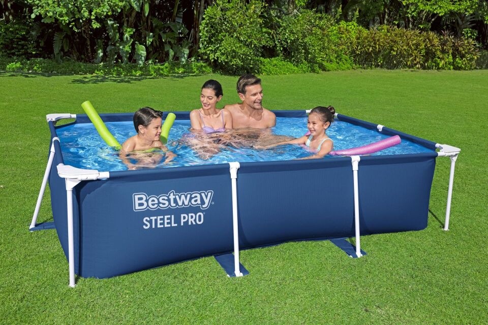 Bestway® 56403 Steel Pro™ Yer Üstü Prefabrik Dikdörtgen Havuz 2,59 m x 1,70 m x 61 cm