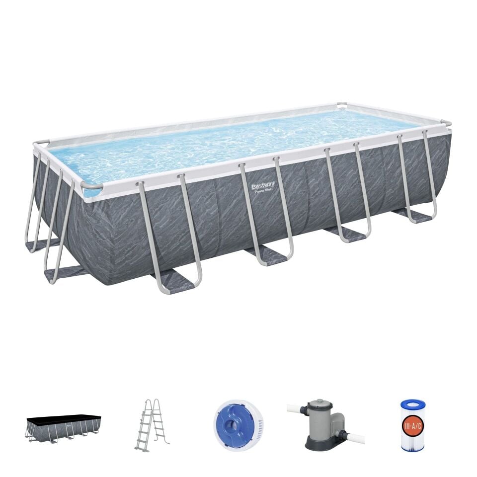 Bestway® 56998 Power Steel™ Prefabrik Yerüstü Havuz 5,49 m x 2,74 m x 1,22 m