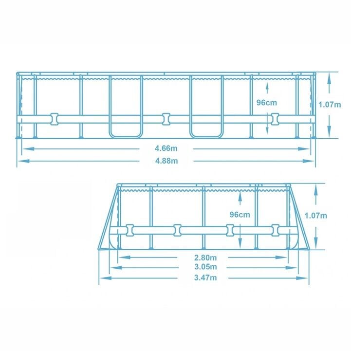 Bestway® 56448 Power Steel™ Prefabrik Yer Üstü Havuz Seti 4,88 m x 3,05 m x 1,07 m
