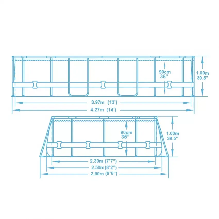 Bestway® 56620 Power Steel™ Prefabrik Yer Üstü Oval Havuz Seti 4,27 m x 2,50 m x 1,00 m