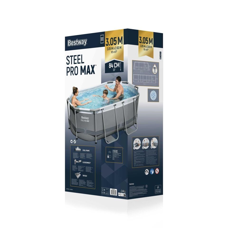 Bestway® 5614A Power Steel™ Prefabrik Yer Üstü Havuz Seti 3,05 m x 2,00 m x 84 cm