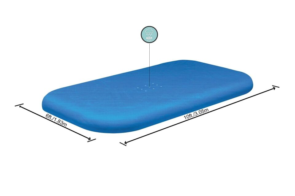 Bestway® 58108 Dikdörtgen Havuz Örtüsü - 3,05 m x 1,83 m Şişme Havuzlar için